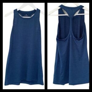Athleta Size XS Shadow Stripe Chi Tank in Deep Blue – For Gym & Yoga Workouts